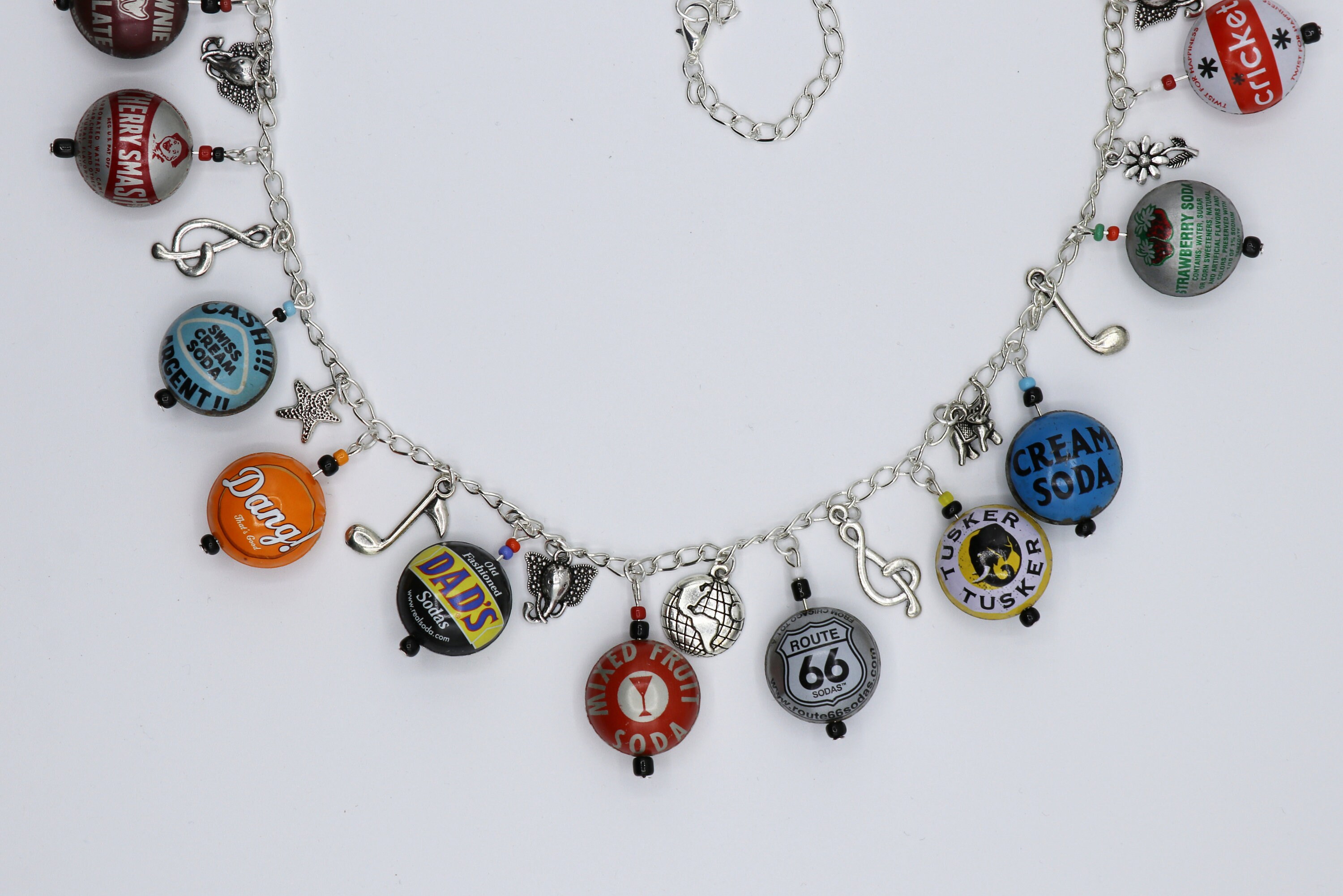 Long Bottle Top Necklace on Silver Plated Chain With Silver Etsy UK