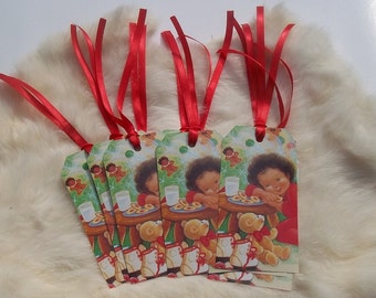 HOLIDAY GIFT TAGS Set of 10 Large Holiday Gift Tags Recycled Greeting Card Gift Tags