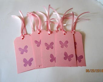 Pink BUTTERFLY GIFT TAGS Pink and Purple Gift tags