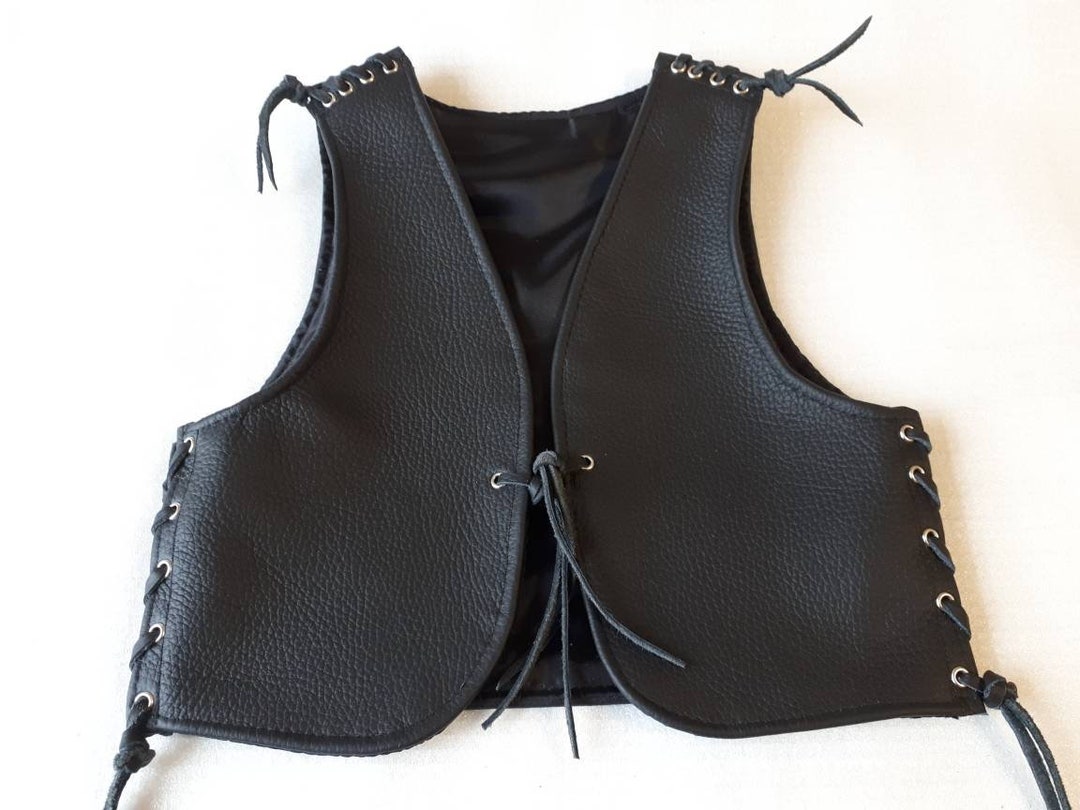 Children's Biker Vest Leather From 1 3 Years Etsy