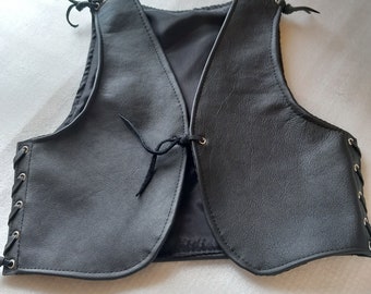 Kinder bikervest, leer, van 1 - 3 jaar