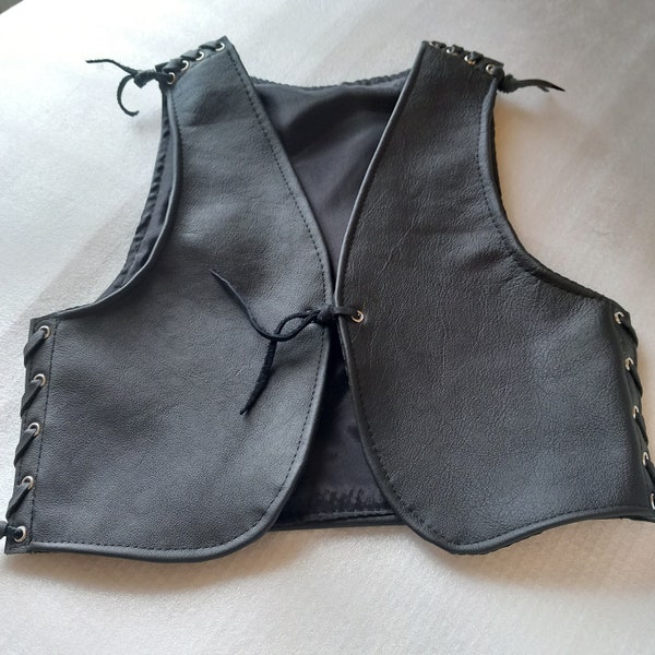 Gilet motard enfant, cuir, de 1 à 3 ans