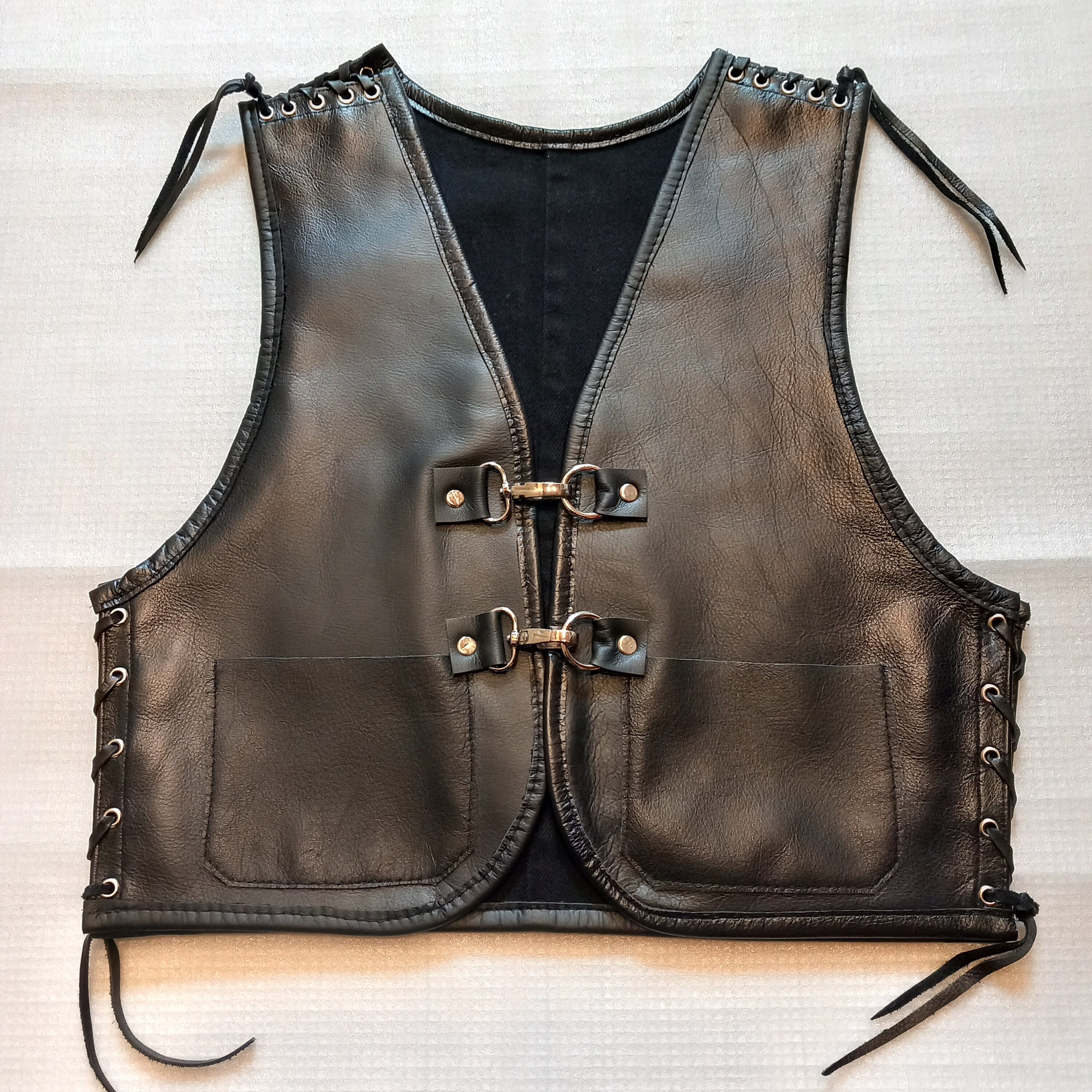 Baby leather motorcycle vest sales