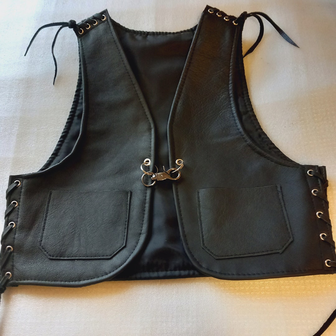 Children's Biker Vest, Real Leather, From 3 Years Etsy