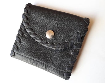 Small, simple, black wallet, genuine leather