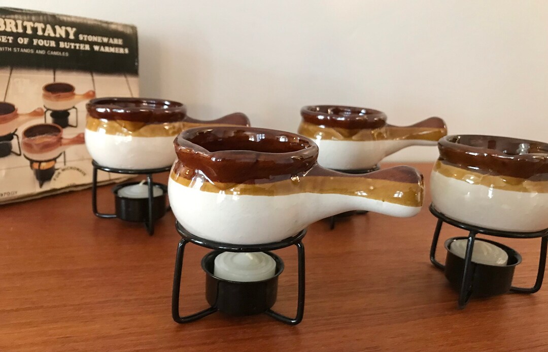 Brittany Stoneware Butter Warmers Vintage 1980s Set of 4 Etsy