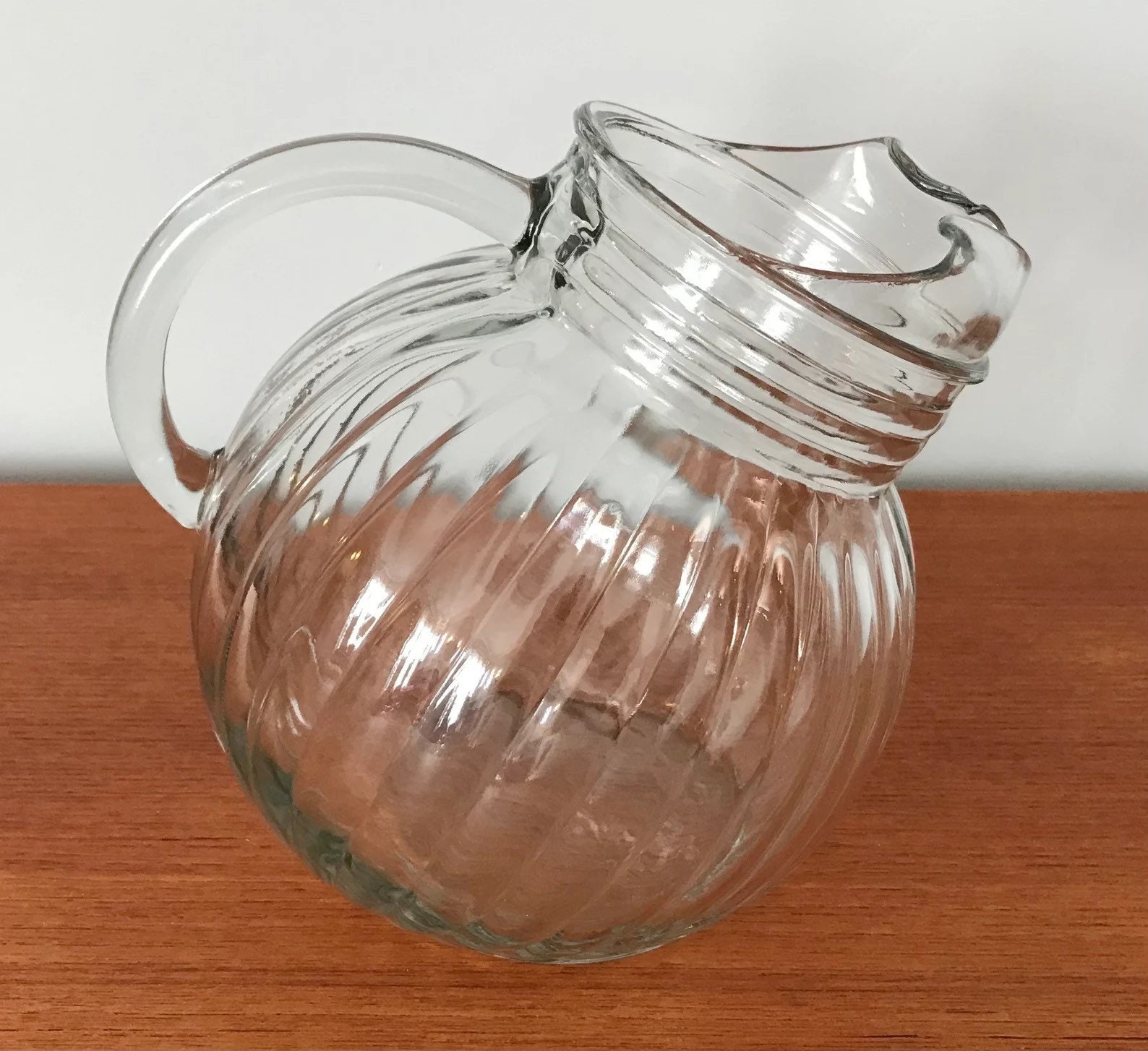 Tilted Glass Pitcher Large  Pitcher, Glass pitchers, Glass material