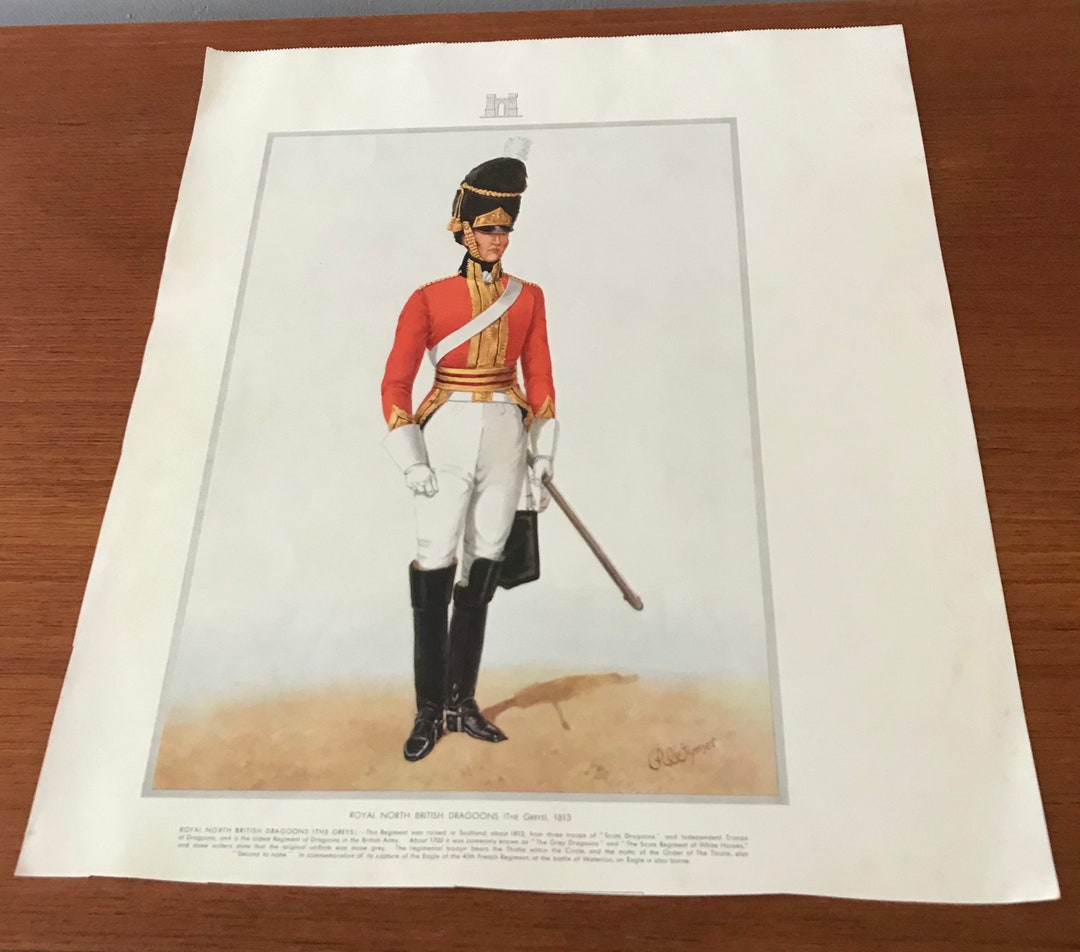 R.A. Wymer British Military Uniform Colour Lithograph Print Etsy