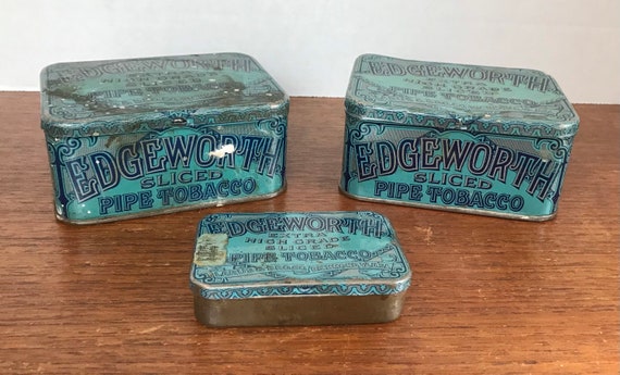 vintage edgeworth tobacco tin Vintage Edgeworth Tobacco Tins: Set of 3, 1940s Advertising