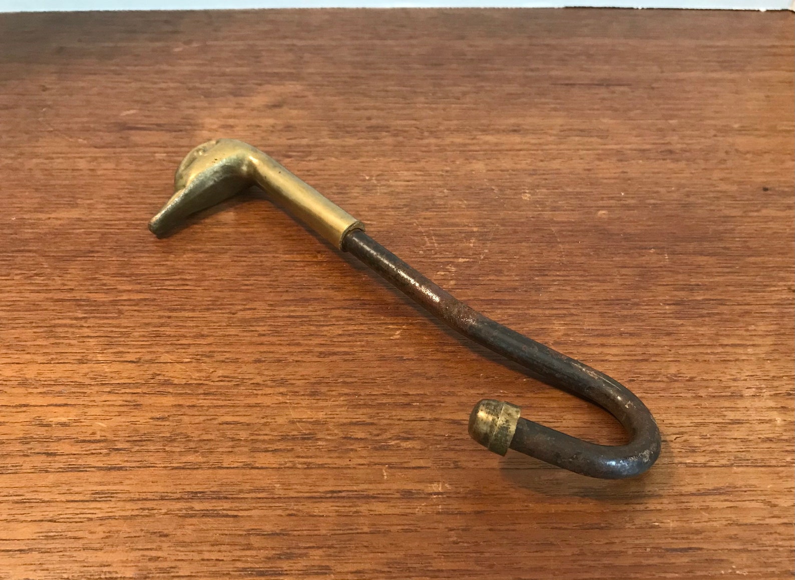 1970's Brass Duck Head Iron Damper Hook Brass Screw On | Etsy