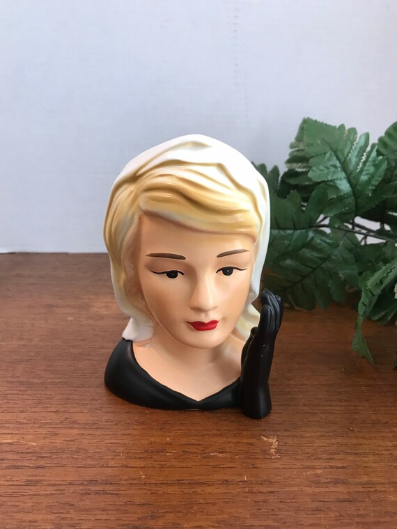 1960 S Nippon Jacqueline Kennedy Mourning Head Vase Black Etsy
