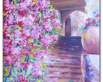 Portico Romantico- Original oil painting on canvas