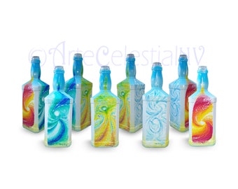 Hand-Painted Four Elements Bottle – Nature’s Balance in Glass