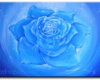 Blue Rose of Light – Original Oil Painting by Nicolás Vargas