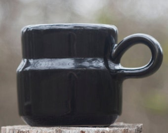 Small Black Mug | Coffee Mug | Black Coffee Mug | Black Coffee Cup | Handmade Coffee Mug | Black Ceramic Mug | Espresso Mug |