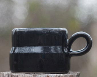 Small Black Mug | Coffee Mug | Black Ceramic Mug | Handmade Mug | Handmade Ceramics | Black Coffee Mug | Espresso Mug | Espresso Cup