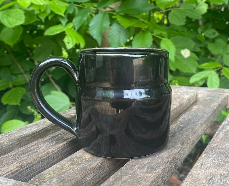 Small Coffee Mug Black Mug Handmade Coffee Mug Black Coffee Mug Mug Pottery Mug Espresso Mug Black Ceramic Mug zdjęcie 1