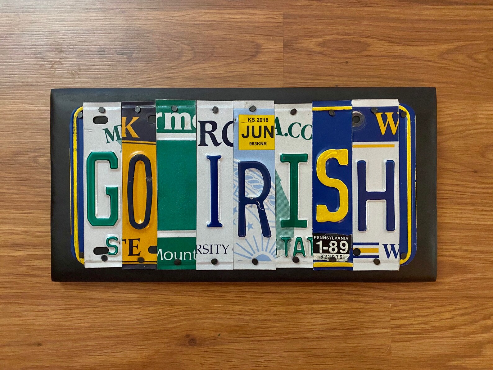 GO IRISH custom license plate sign graduation gift made from Etsy