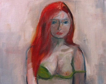 FIGURA FEMENINA DESNUDÁNDOSE Top Verde.