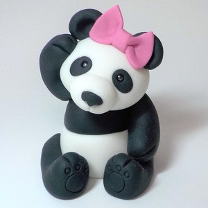 Fondant Panda Bear Cake Topper: Baby Shower Birthday Decor