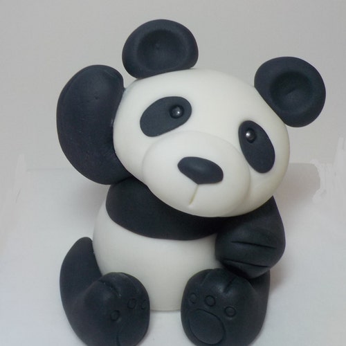 Fondant Panda Bear Cake Topper 4 Inch 1st Birthday Baby Shower - Etsy