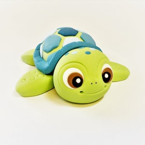 Fondant Sea Turtle Cake Topper 1st Birthday Baby Shower Color Option Under the Sea Tortoise 3.5 inches Color Optional