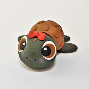 Fondant Turtle Cake Topper 1st Birthday Baby Shower Under the Sea Tortoise 3 inches Bow Optional