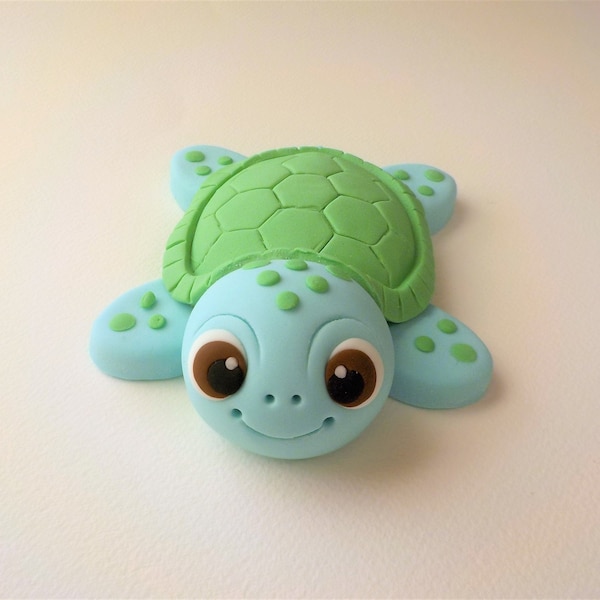 Fondant Sea Turtle Cake Topper 1st Birthday Baby Shower Color Option Under the Sea Tortoise 3.5 inches Color Optional