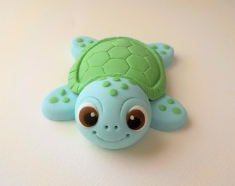 Fondant Sea Turtle Cake Topper: Under the Sea Birthday Decor