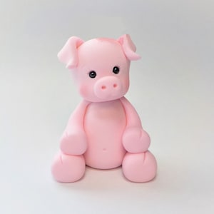 Fondant Baby Pig Farm Animal Cake Topper 1st Birthday Baby Shower Color Optional
