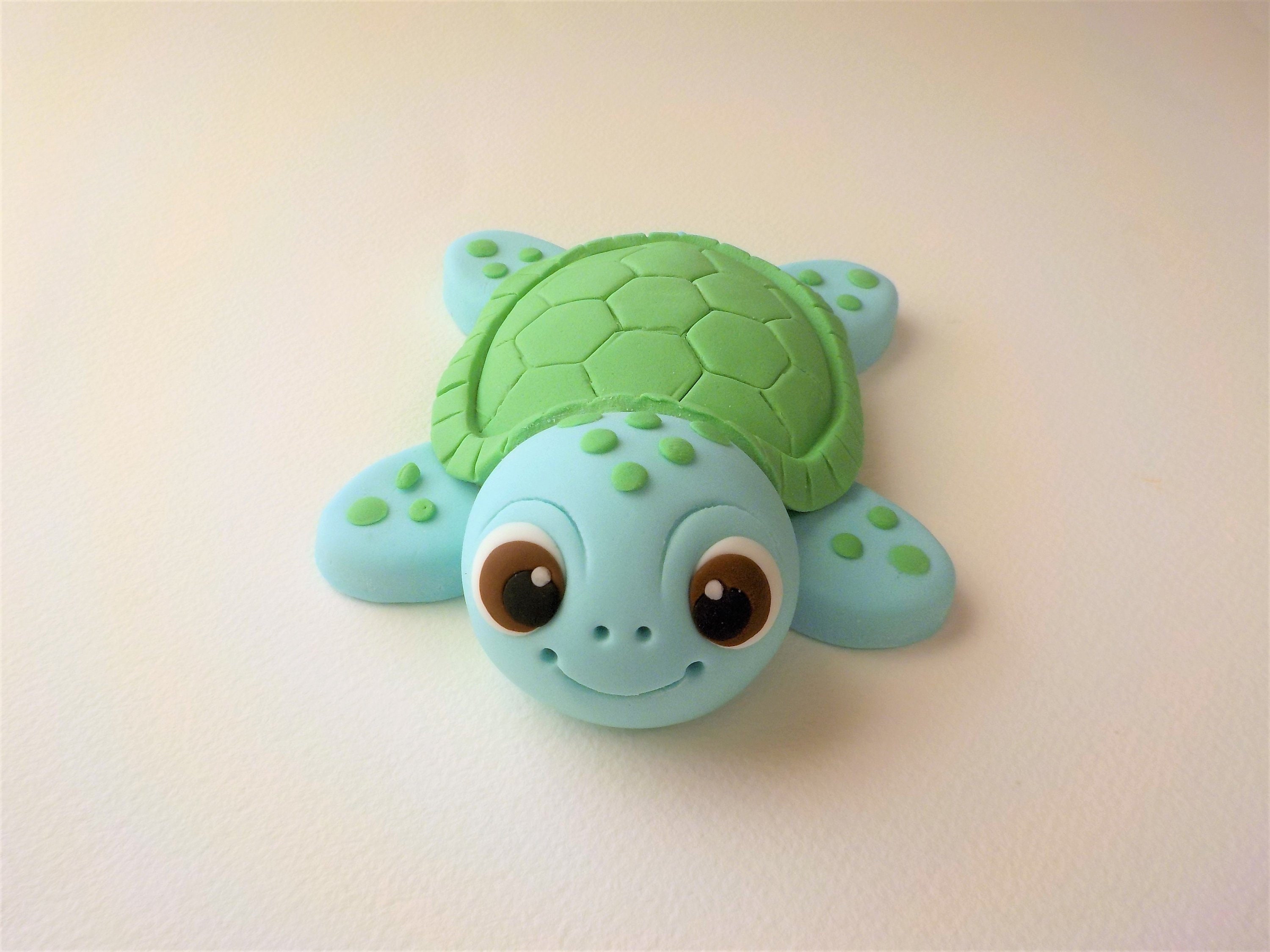 Fondant Sea Turtle Cake Topper 1st Birthday Baby Shower Color Etsy