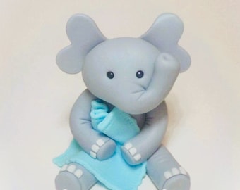Fondant Elephant Cake Topper: Baby Shower Birthday Decor