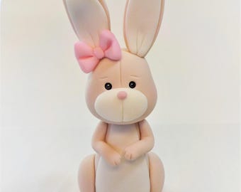 Fondant Bunny Cake Topper, Rabbit, 4 Inches