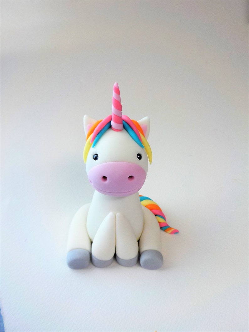 unicorn horse fondant cake topper 4 inch 1st birthday baby etsy