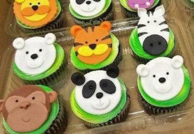 Cookware Dining Bar 12 Jungle Animals Edible Icing Image Birthday