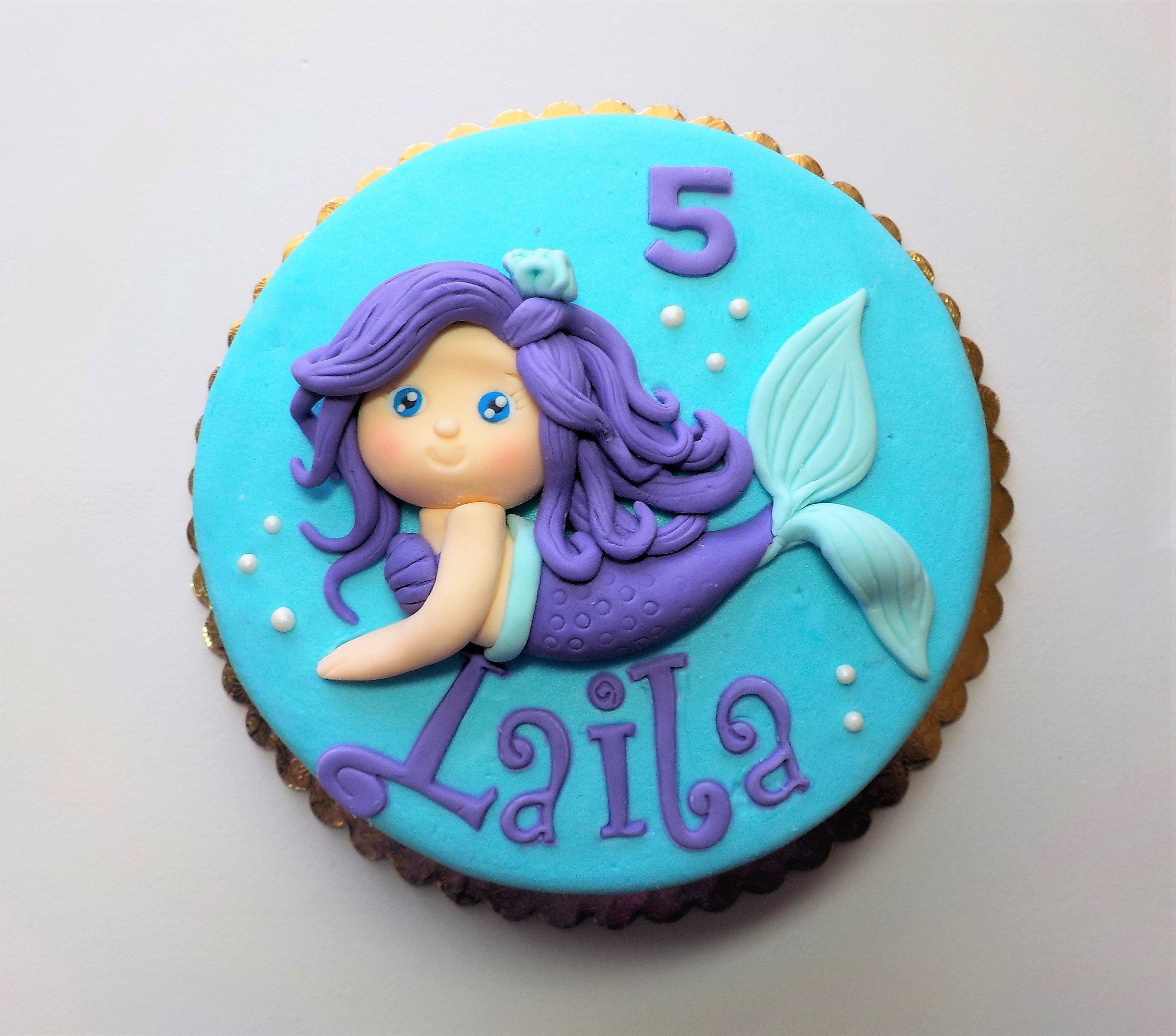 Fondant Mermaid Cake Topper 1st Birthday Baby Shower Under the - Etsy