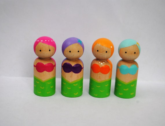 wooden mermaid toy