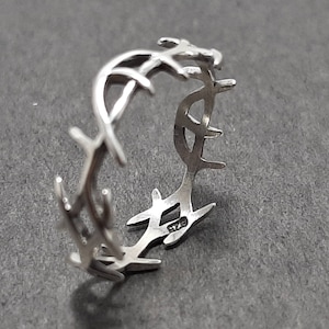 Sterling Silver Crown of Thorns / Christian Ring / Religious Ring / Christian Jewelry