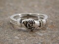 Sterling Silver Claddagh Ring / Hands and Heart Ring / 3 Part Love Loyalty Friendship Ring / Fede Ring / Gimmel Ring / Puzzle Ring