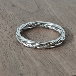 Sterling Silver Braided Ring / Unisex / Rope Ring / Braided silver ring /
