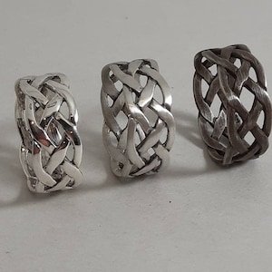 9mm Wide Sterling Silver Weave Ring  / Woven Ring / Rope Ring / Braided Ring / Thumb Ring