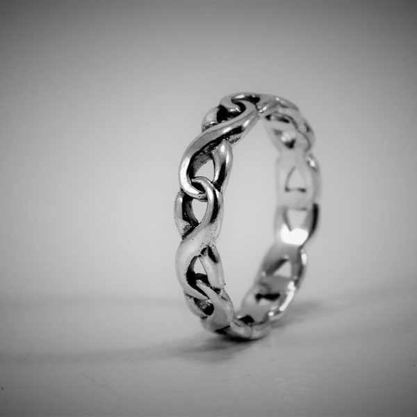 Sterling Silver Endless Infinity Ring / Continuous Infinity Band / Baby Ring / Pinky Ring