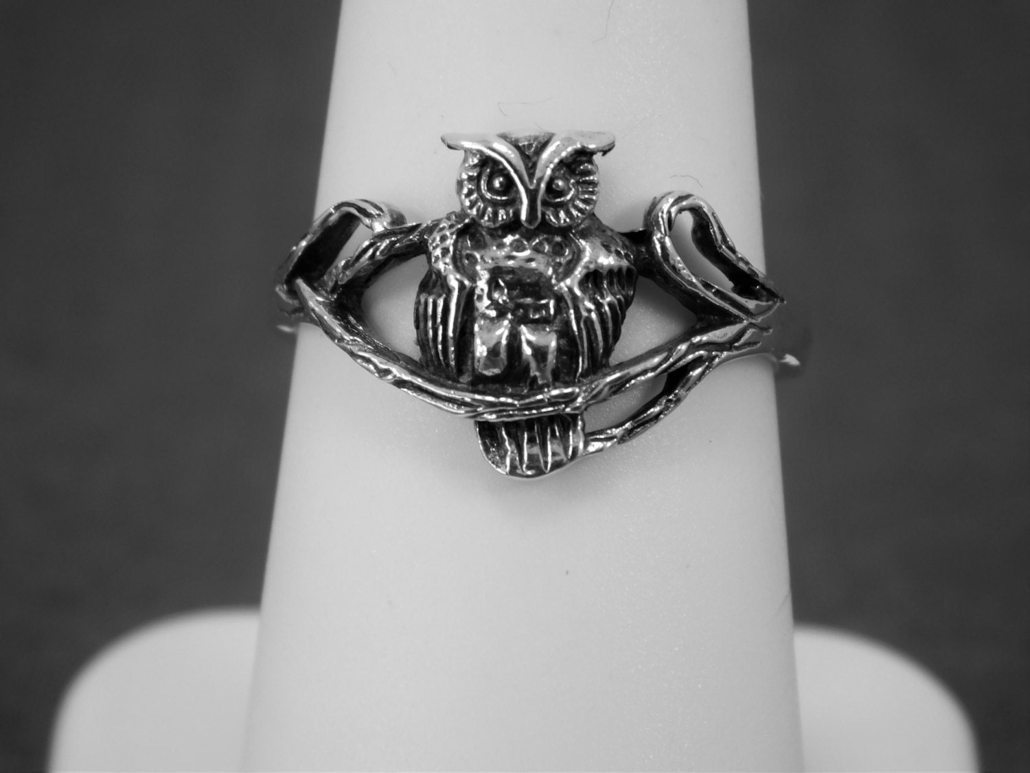 Solid Sterling Silver Owl Ring