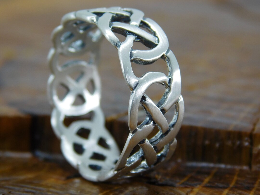 Sterling Silver Endless Knot Ring / Mens Knot Ring / Celtic Etsy