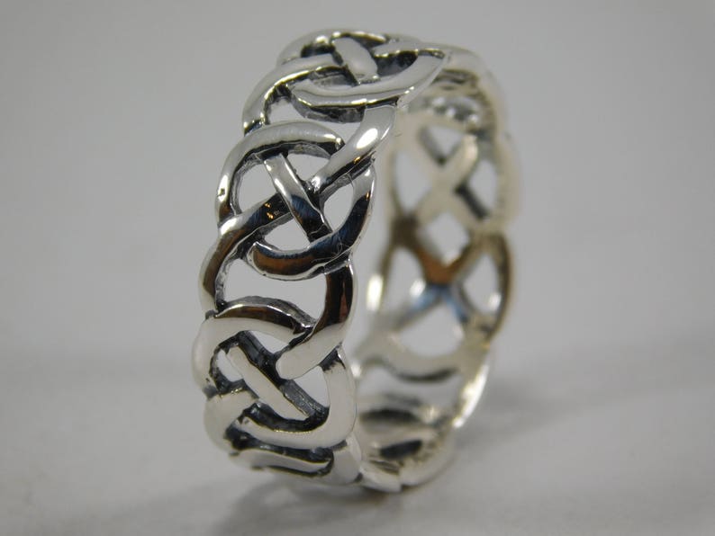 Sterling Silver Endless Knot Ring / Mens Knot Ring / Celtic Etsy