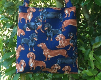 Dachshunds Fabric Purse, Shoulder Bag, Theme Purse, Tote Bag,Gifts, Diaper Bag, Book Bag, Lunch Bag