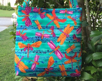 Dragonfly Fabric Purse, Shoulder Bag, Tote Bag, Gifts, Diaper Bag, Book Bag, Lunch Bag