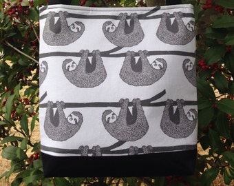 Sloths Fabric Purse, Shoulder Bag, Tote Bag, Gifts, Diaper Bag, Book Bag, Lunch Bag, Bible Bag