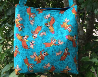 Yogi Bear and Boo Boo Fabric Purse, Shoulder Bag, Theme Purse, Tote Bag,Gifts, Diaper Bag, Book Bag, Lunch Bag