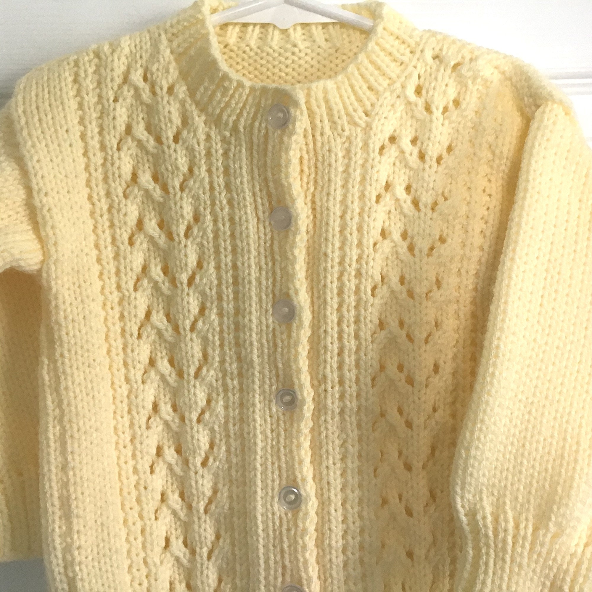 Girls Knit Yellow Cardigan 2 to 3 Years Girls Yellow Sweater